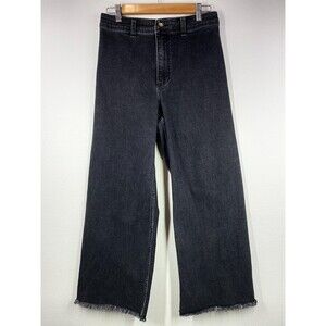 Billabong Jeans 27x27 Wide Leg High Rise Black Billabong Womens Jeans Raw Hem 27